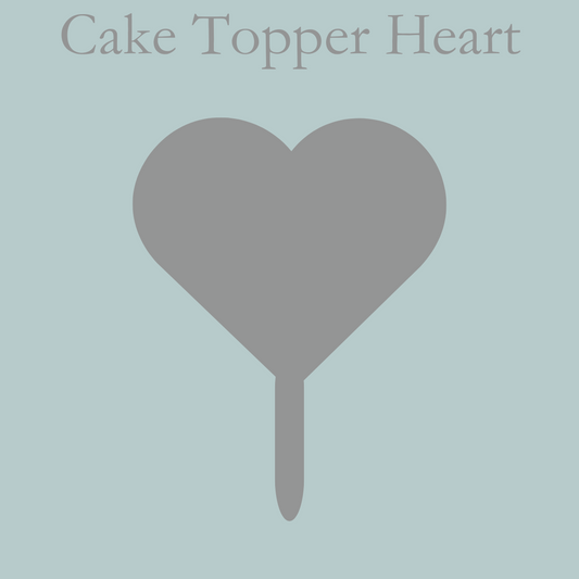 Acrylic Craft Blank - Clear Heart Cake Topper