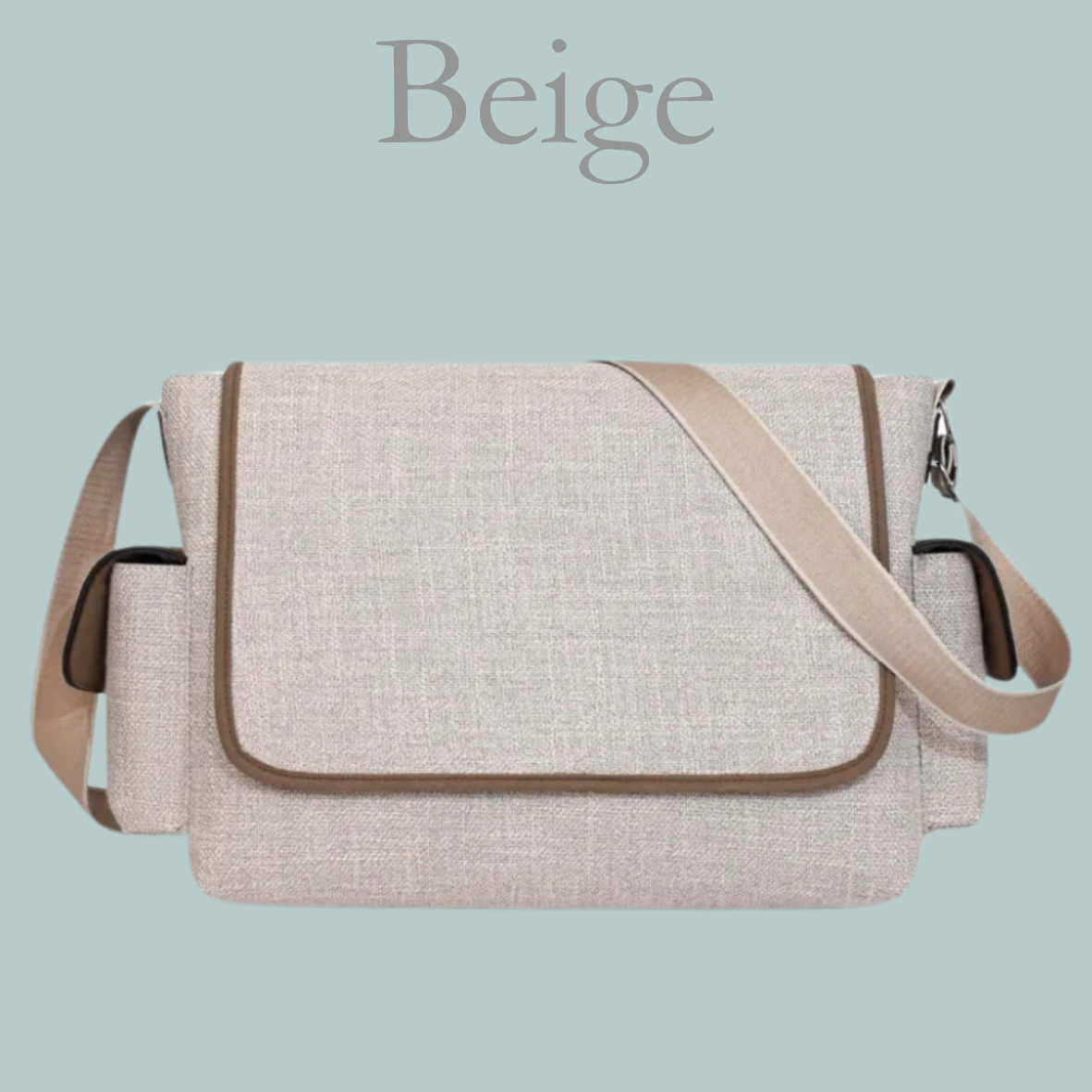 Canvas Pram Satchel Bag - Beige