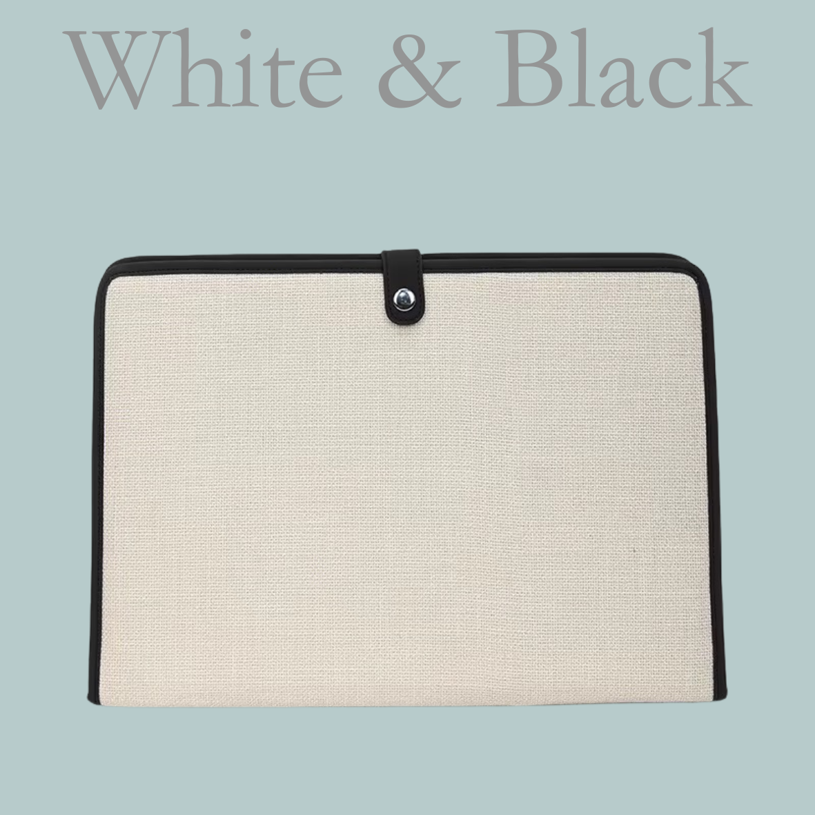 Canvas Ipad & Document Holder - White & Black