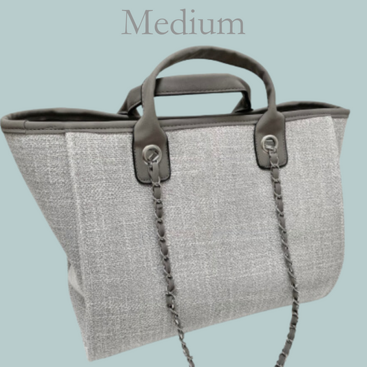 Medium Canvas Tote - Grey