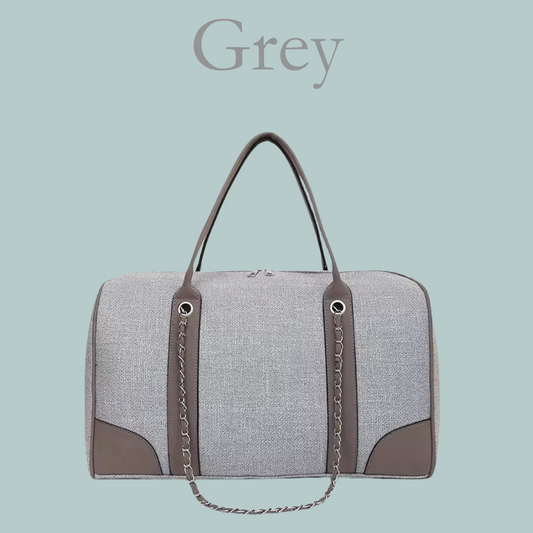 Canvas Barrel Bag - Grey