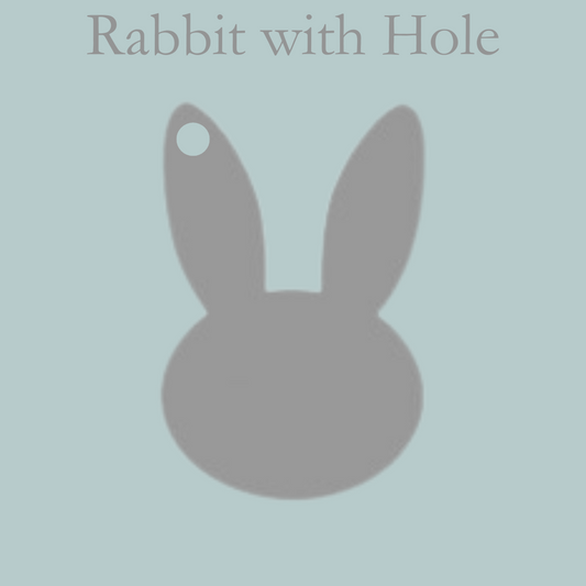 Acrylic Craft Blank - Clear Rabbit with Hole