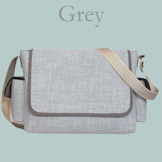 Canvas Pram Satchel Bag - Grey