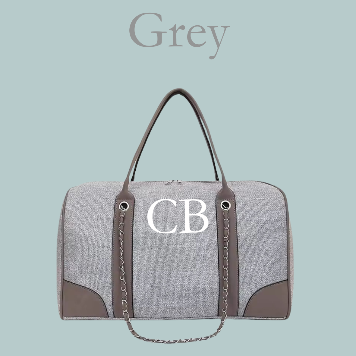 Canvas Barrel Bag - Grey