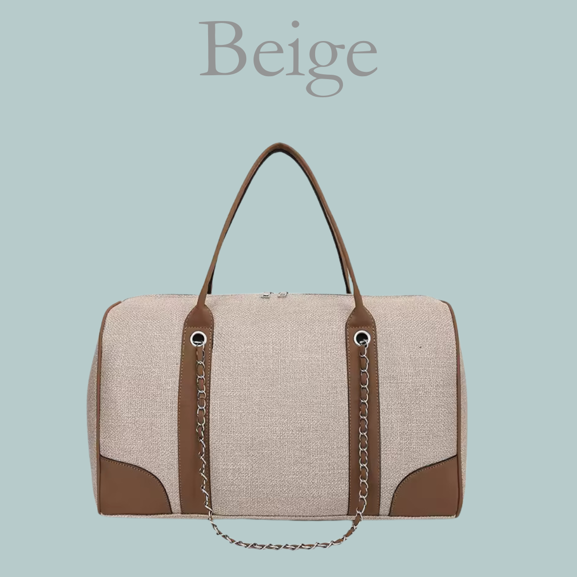 Canvas Barrel Bag - Beige