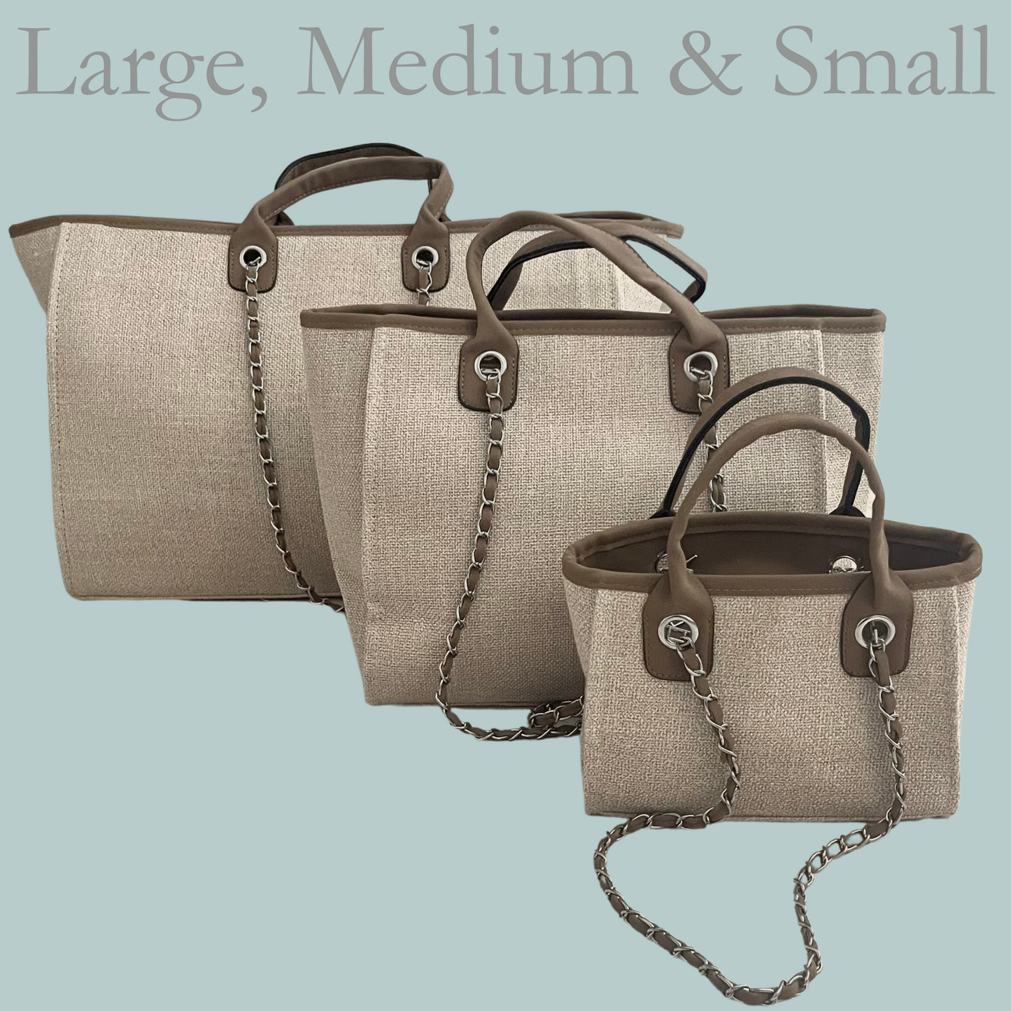 Large Canvas Tote - Beige