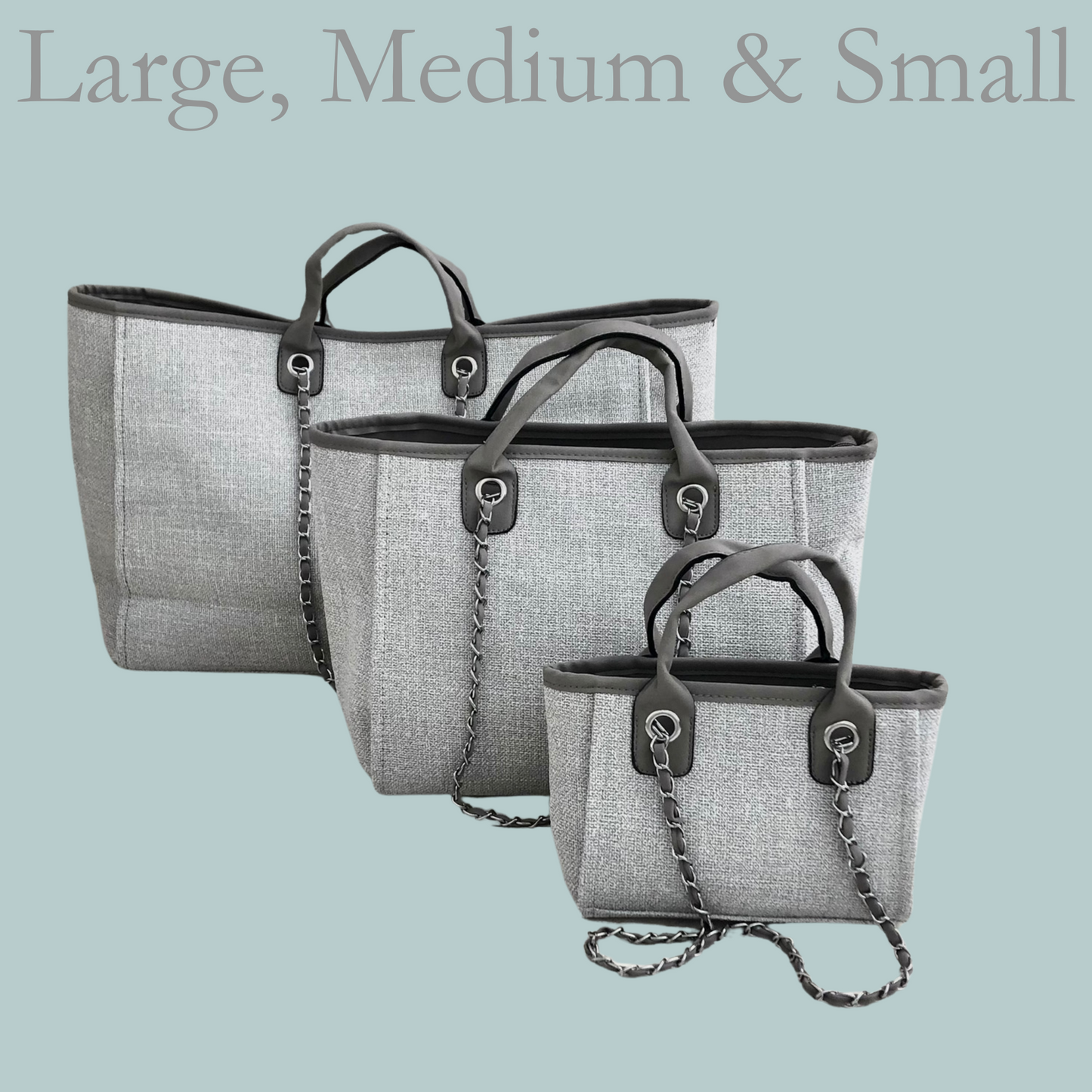 Medium Canvas Tote - Grey