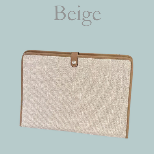 Canvas Ipad & Document Holder - Beige