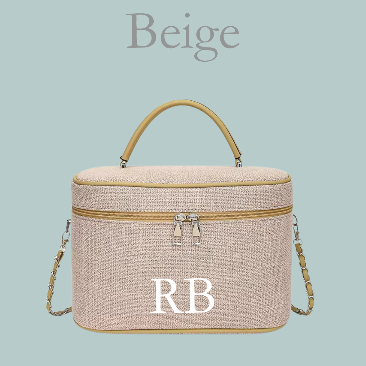 Canvas Vanity Case - Beige