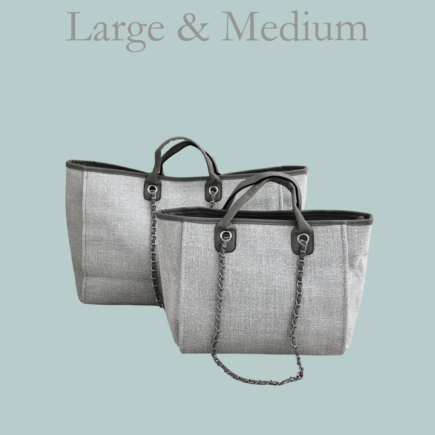 Medium Canvas Tote - Grey