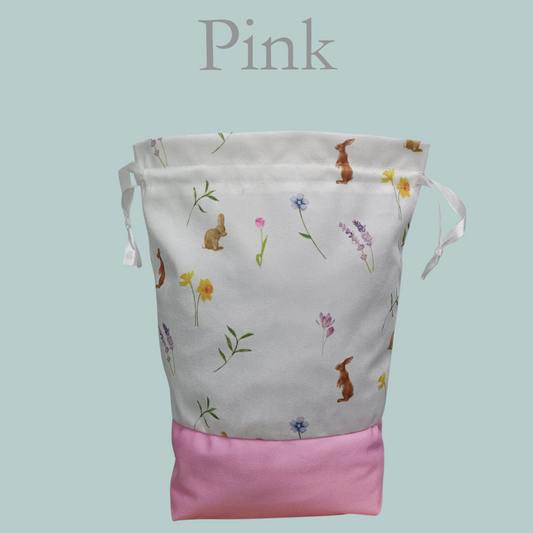 Easter Bunny Drawstring Bag - Pink