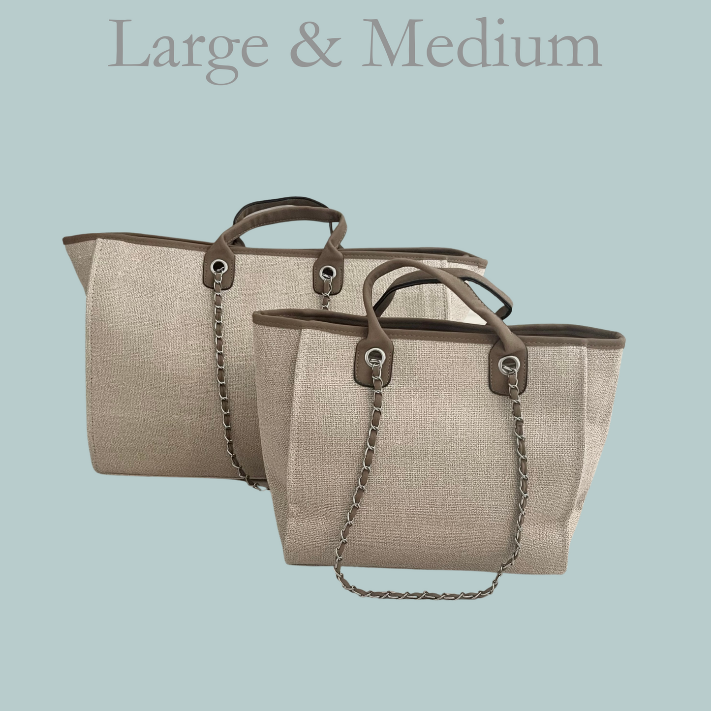 Large Canvas Tote - Beige