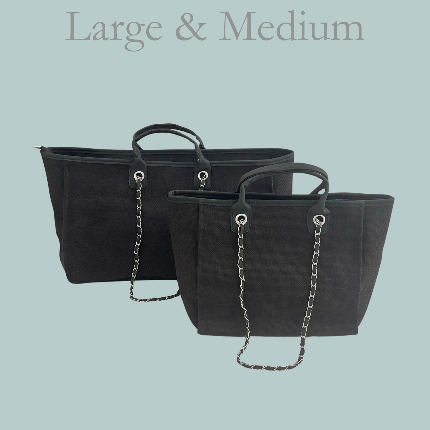 Medium Canvas Tote - Black