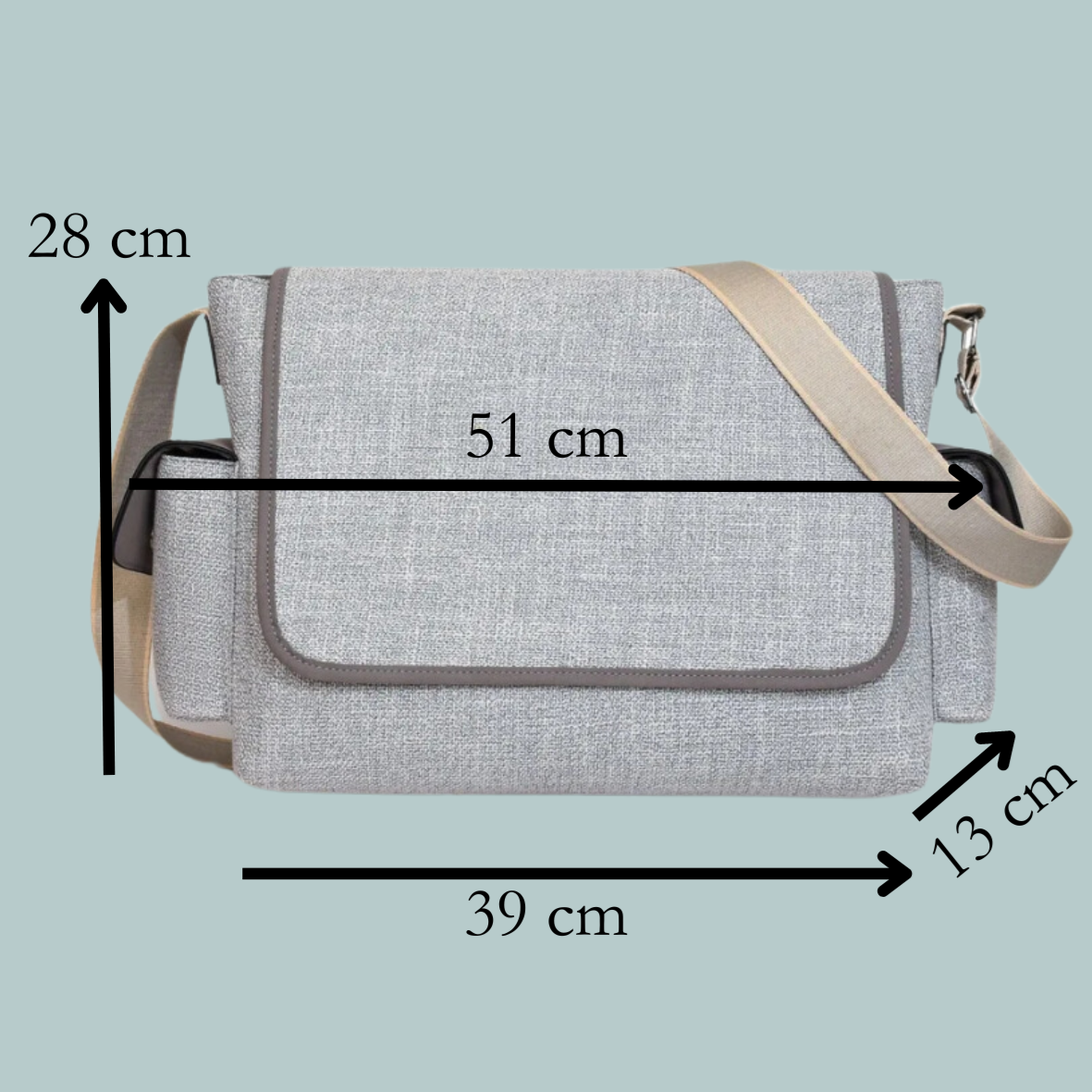 Canvas Pram Satchel Bag - Beige