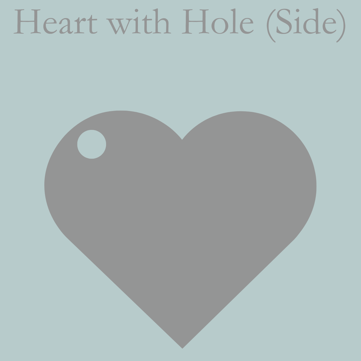 Acrylic Craft Blank - White Heart with Hole (Side)