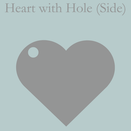 Acrylic Craft Blank - Clear Heart with Hole (Side)